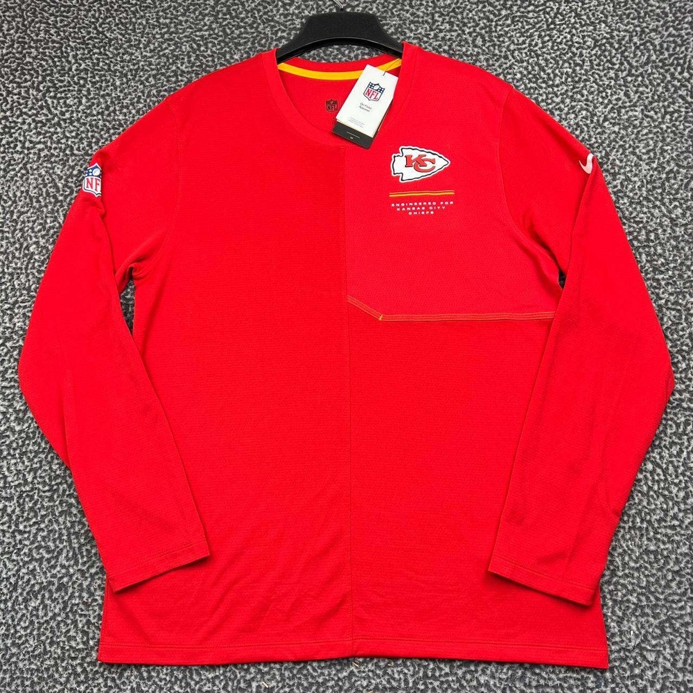 Nike Kansas City Chiefs NFL Dri-Fit Shirt Men Large Red Long Sleeve New L